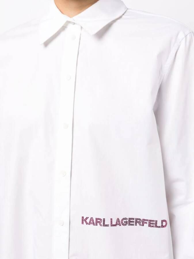 Karl Lagerfeld Blousejurk met logo-reliëf Wit