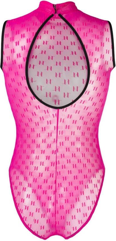 Karl Lagerfeld Doorzichtige body met monogram Roze