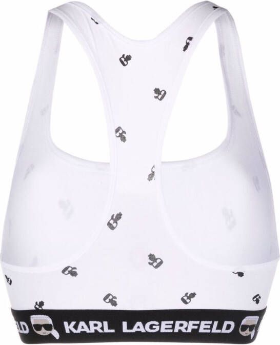 Karl Lagerfeld Bralette met Ikonik logo Wit