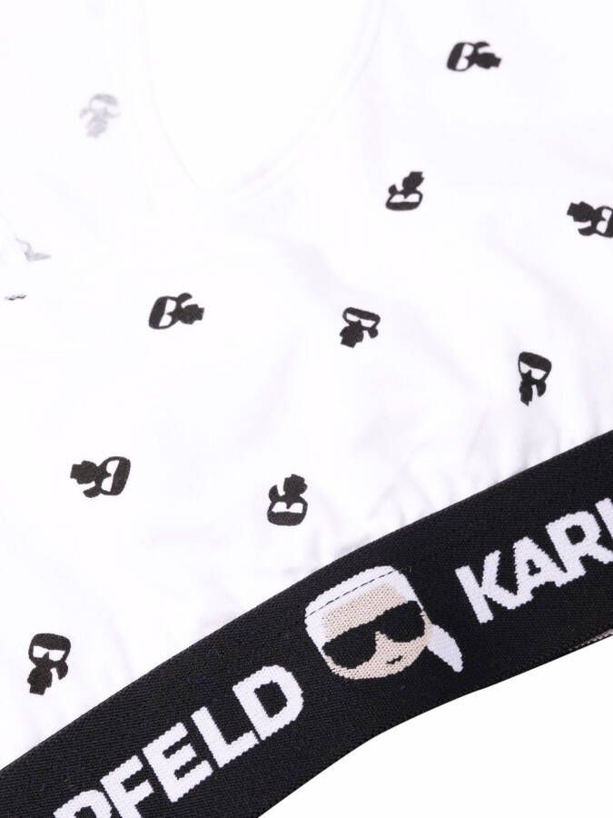 Karl Lagerfeld Bralette met Ikonik logo Wit