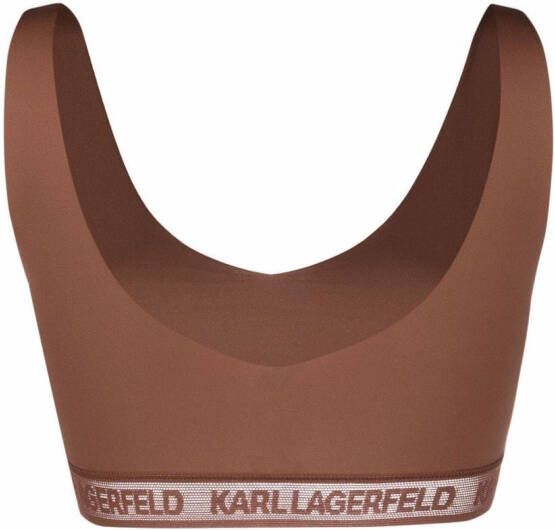 Karl Lagerfeld Bralette met logo Bruin