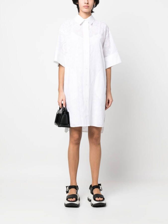 Karl Lagerfeld Broderie anglaise blousejurk Wit