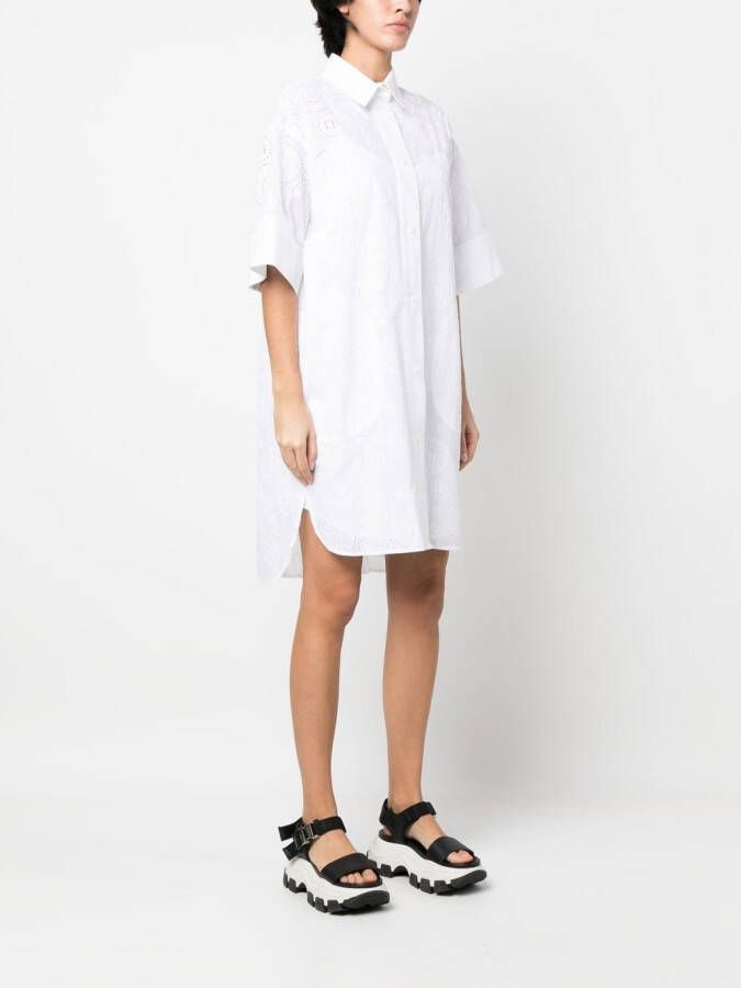 Karl Lagerfeld Broderie anglaise blousejurk Wit