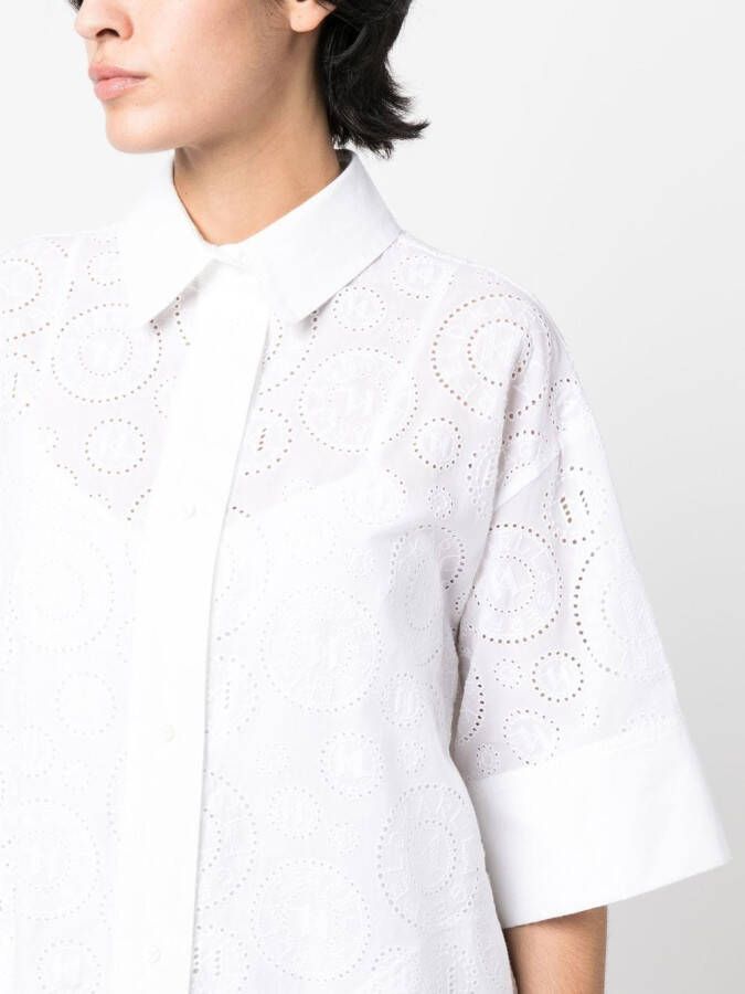 Karl Lagerfeld Broderie anglaise blousejurk Wit
