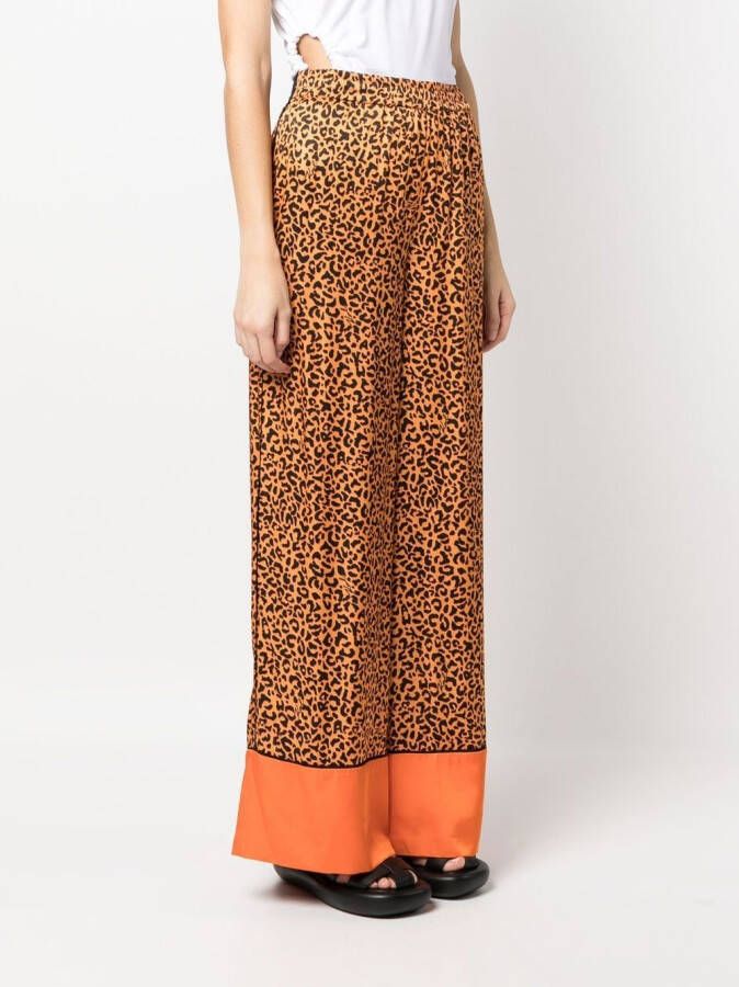 Karl Lagerfeld Broek met luipaardprint Oranje