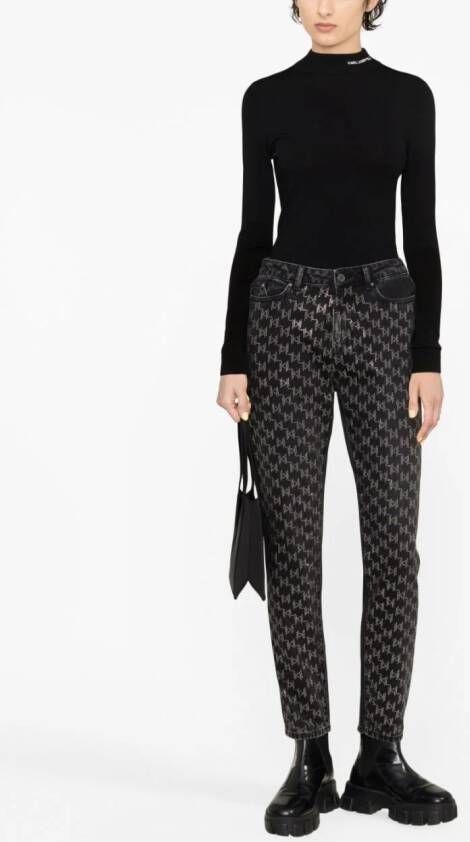 Karl Lagerfeld Coltrui met geborduurd logo Zwart