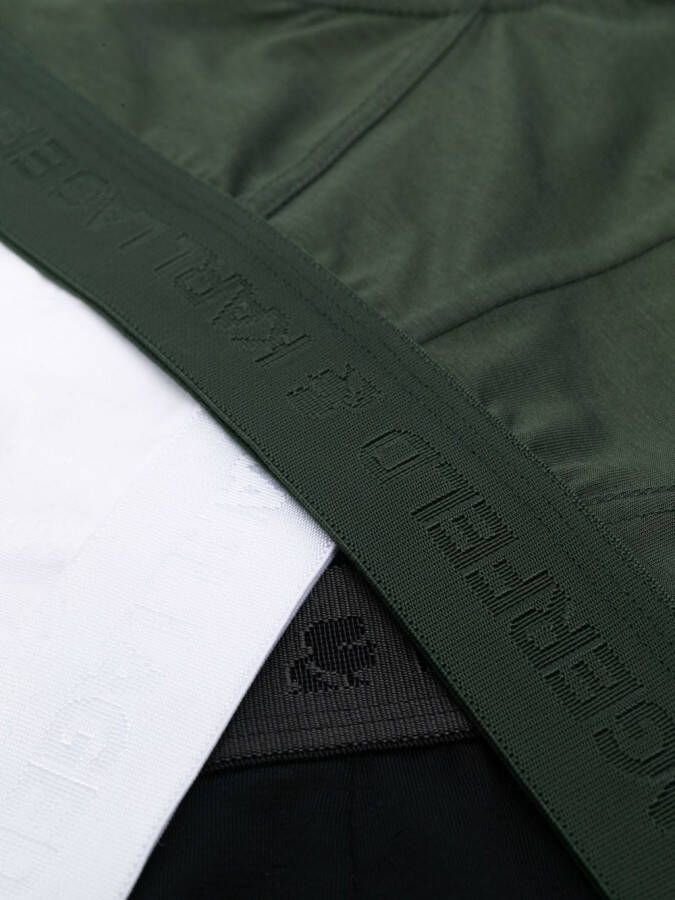 Karl Lagerfeld Drie slips met logoband Groen