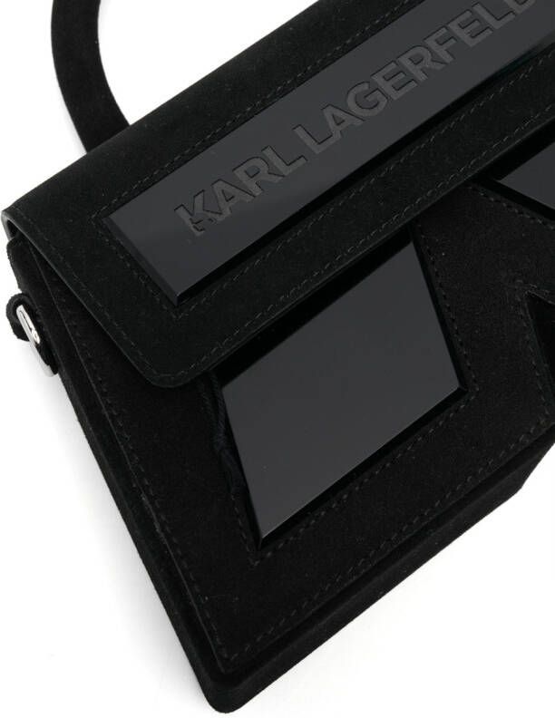 Karl Lagerfeld Essential K suède shopper Zwart
