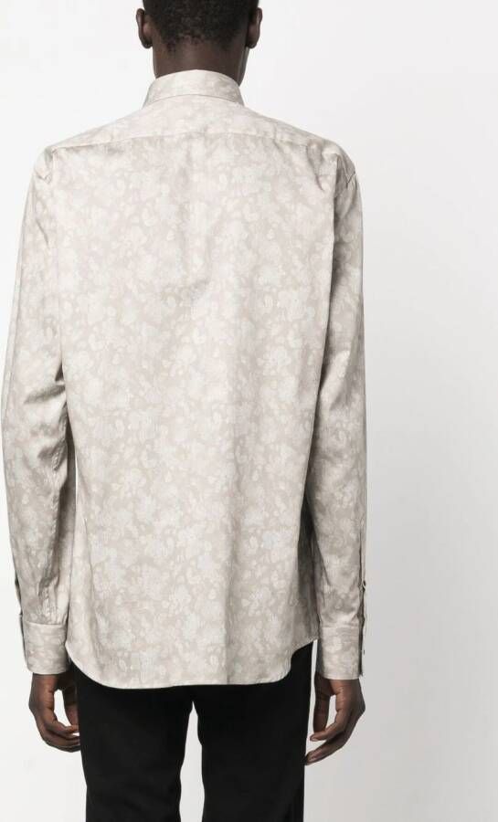 Karl Lagerfeld Overhemd met bloemenprint Beige