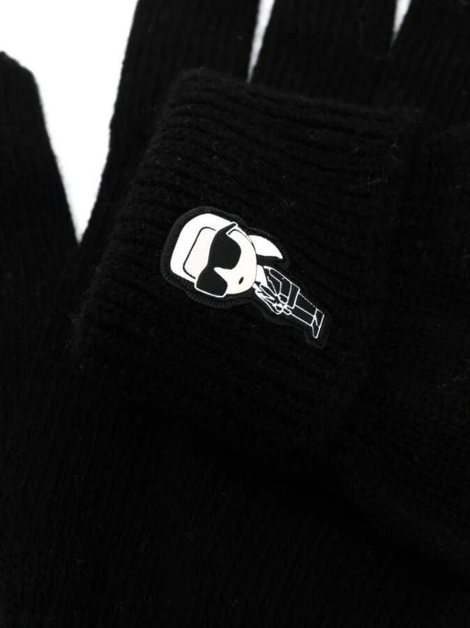 Karl Lagerfeld Ikon gebreide handschoenen Zwart