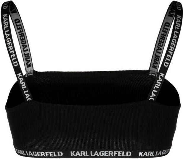 Karl Lagerfeld Geribbelde bandeau Zwart