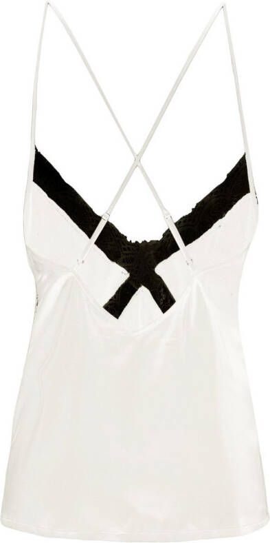 Karl Lagerfeld Hemd met afwerking van kant Beige