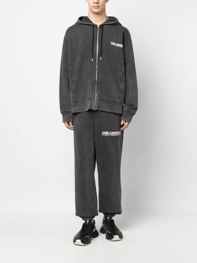 Karl Lagerfeld Rue St-Guillaume hoodie met rits Zwart