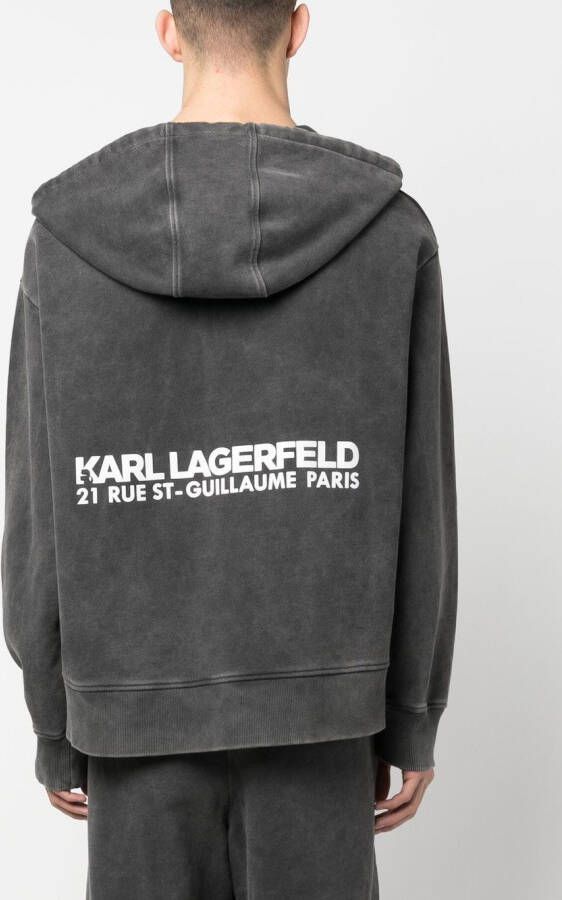 Karl Lagerfeld Rue St-Guillaume hoodie met rits Zwart