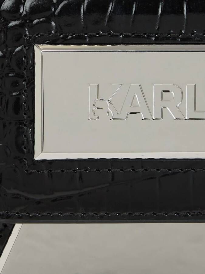 Karl Lagerfeld Icon K tas met krokodillen-reliëf Zwart