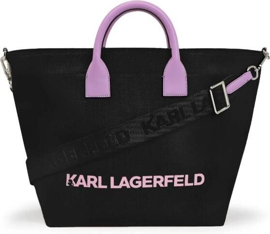 Karl Lagerfeld IKON K canvas shopper Zwart