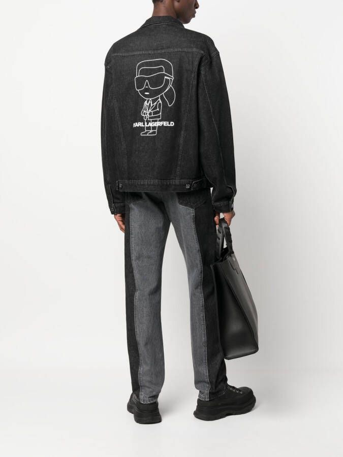 Karl Lagerfeld Ikon 2.0 denim jack Zwart