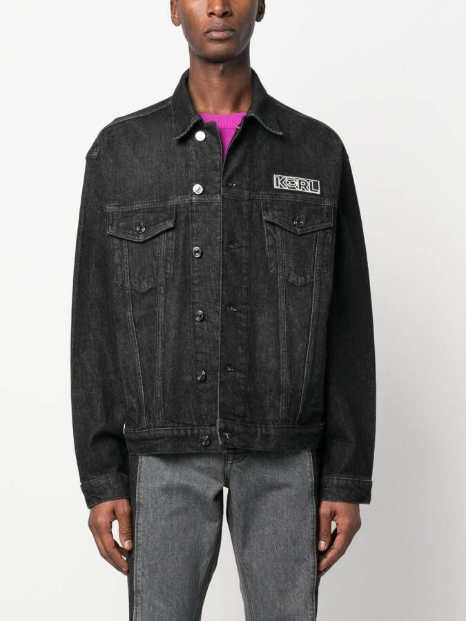 Karl Lagerfeld Ikon 2.0 denim jack Zwart