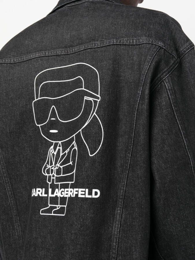 Karl Lagerfeld Ikon 2.0 denim jack Zwart