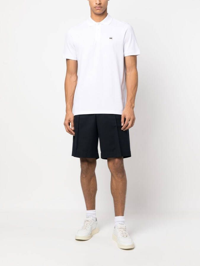 Karl Lagerfeld Ikon poloshirt met borduurwerk Wit