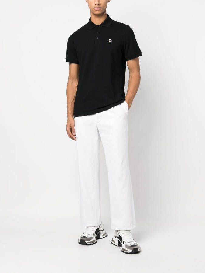 Karl Lagerfeld Ikon poloshirt van biologisch katoenen Zwart