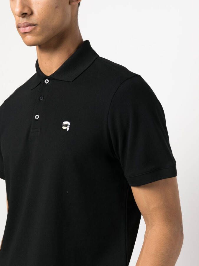 Karl Lagerfeld Poloshirt met borduurwerk Zwart