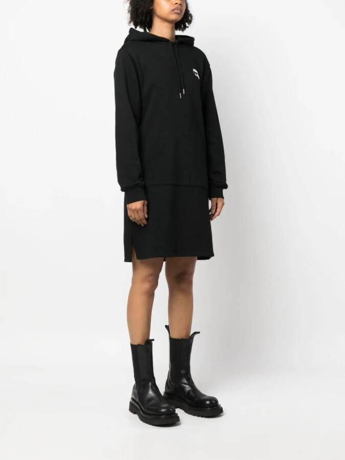 Karl Lagerfeld Ikonik 2.0 jurk met capuchon Zwart