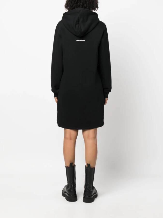 Karl Lagerfeld Ikonik 2.0 jurk met capuchon Zwart