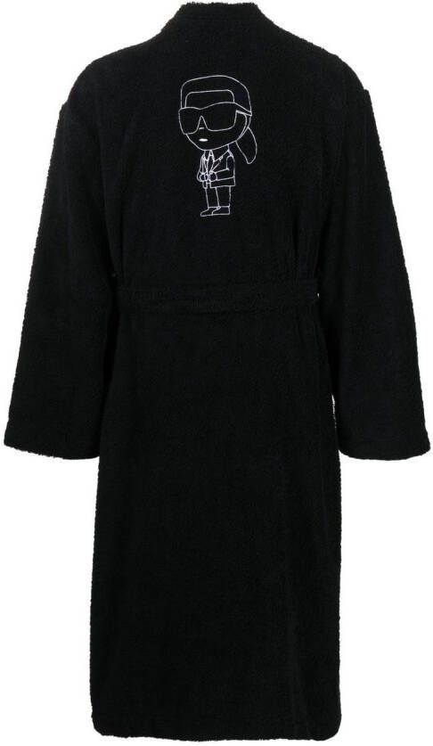 Karl Lagerfeld Ikonik badjas met borduurwerk Zwart