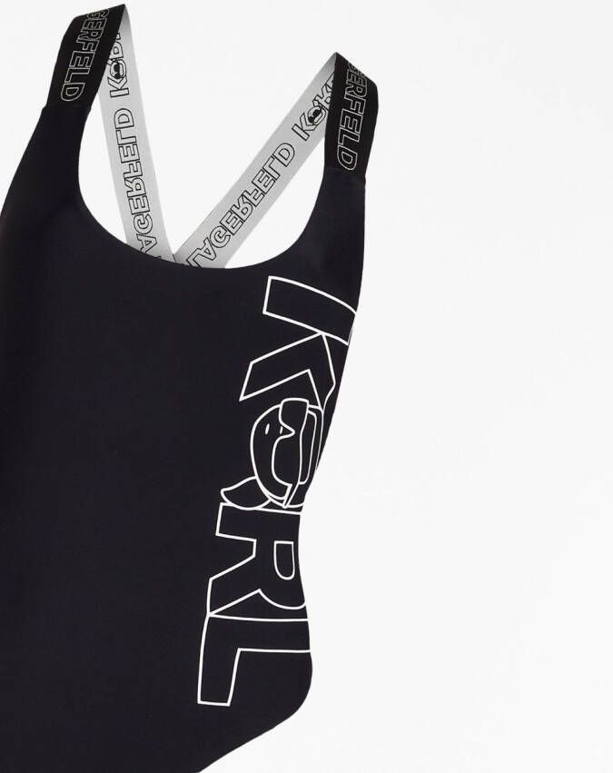 Karl Lagerfeld Ikon badpak met logoprint Zwart