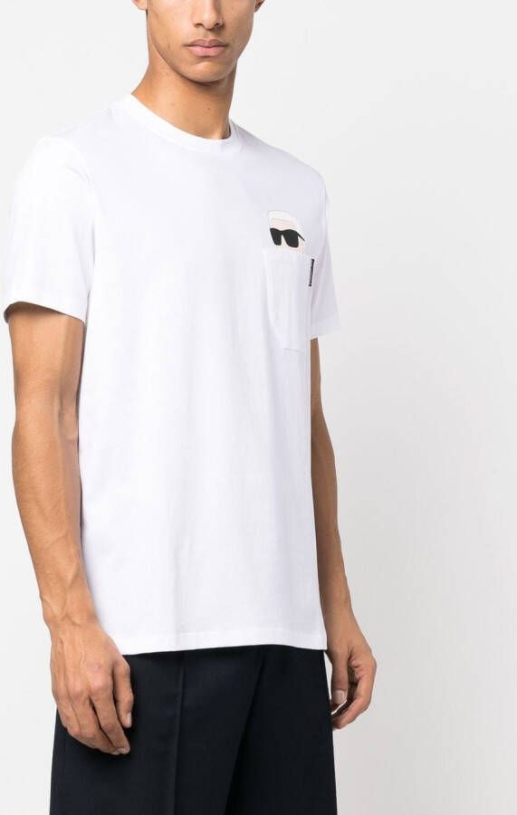 Karl Lagerfeld Ikon 2.0 T-shirt met borstzak Wit