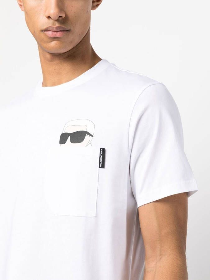 Karl Lagerfeld Ikon 2.0 T-shirt met borstzak Wit