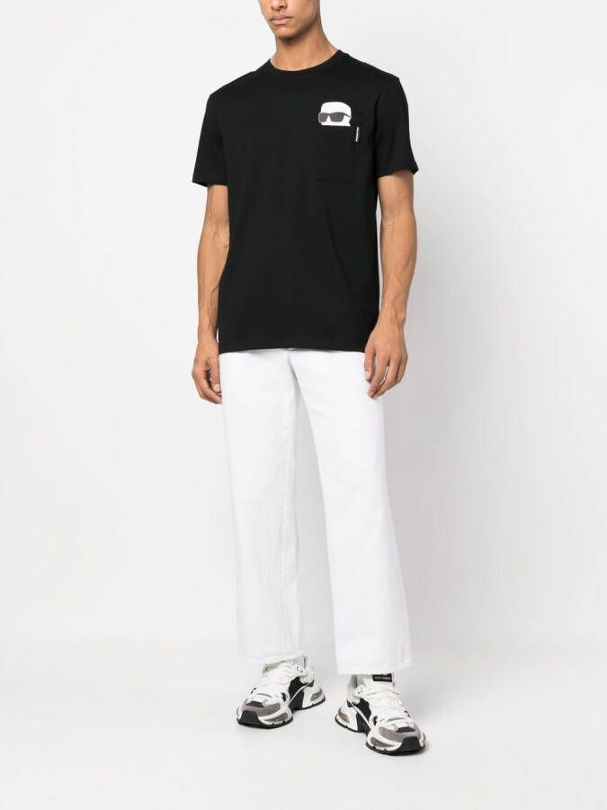 Karl Lagerfeld Ikon 2.0 T-shirt met borstzak Zwart