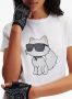 Karl Lagerfeld Ikonik 20 T-shirt Wit - Thumbnail 5