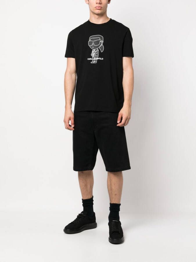 Karl Lagerfeld T-shirt met Ikonik print Zwart