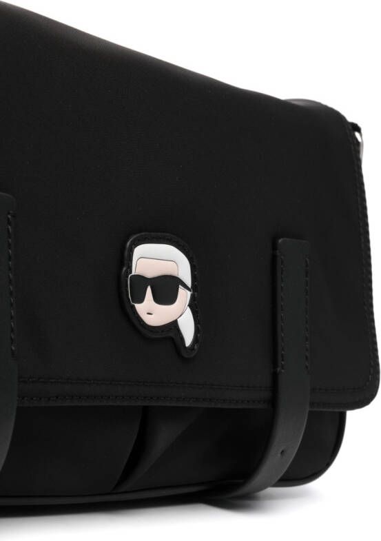 Karl Lagerfeld Ikonik Karl patch shoulder bag Zwart