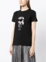 Karl Lagerfeld Ikonik T-shirt verfraaid met stras Zwart - Thumbnail 3
