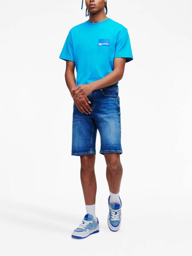 Karl Lagerfeld Jeans Bermuda shorts met logopatch Blauw