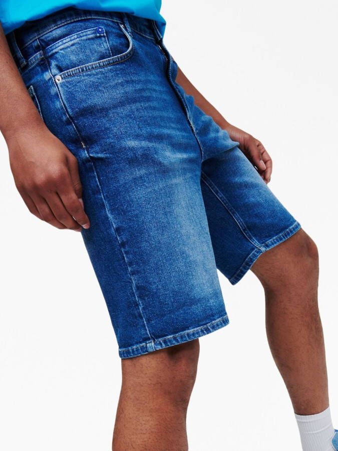 Karl Lagerfeld Jeans Bermuda shorts met logopatch Blauw