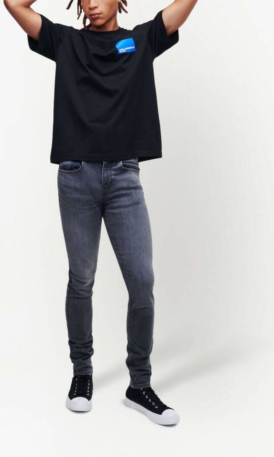 Karl Lagerfeld Jeans T-shirt van biologisch katoen met logoprint Zwart