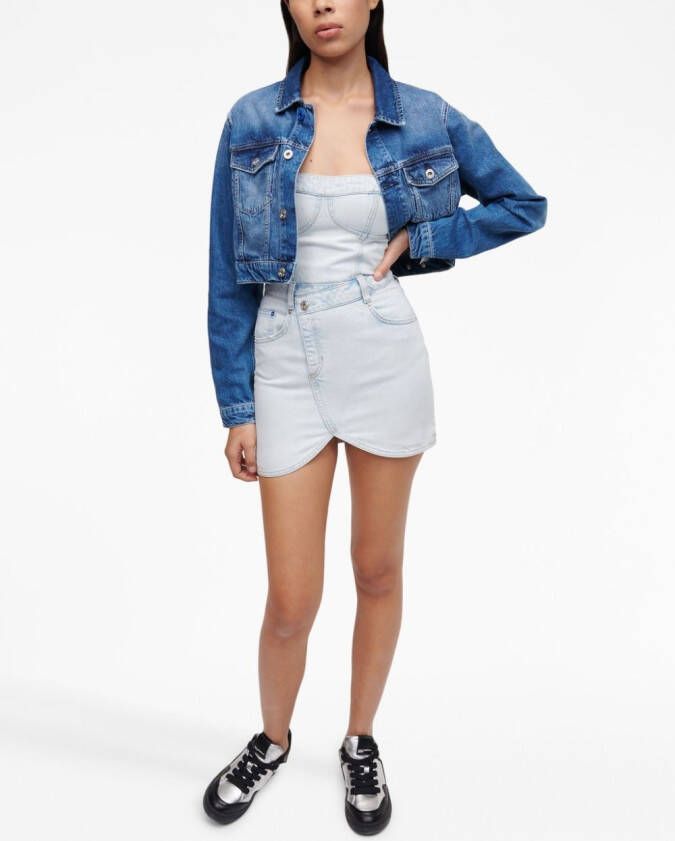 Karl Lagerfeld Jeans Denim mini-jurk Wit