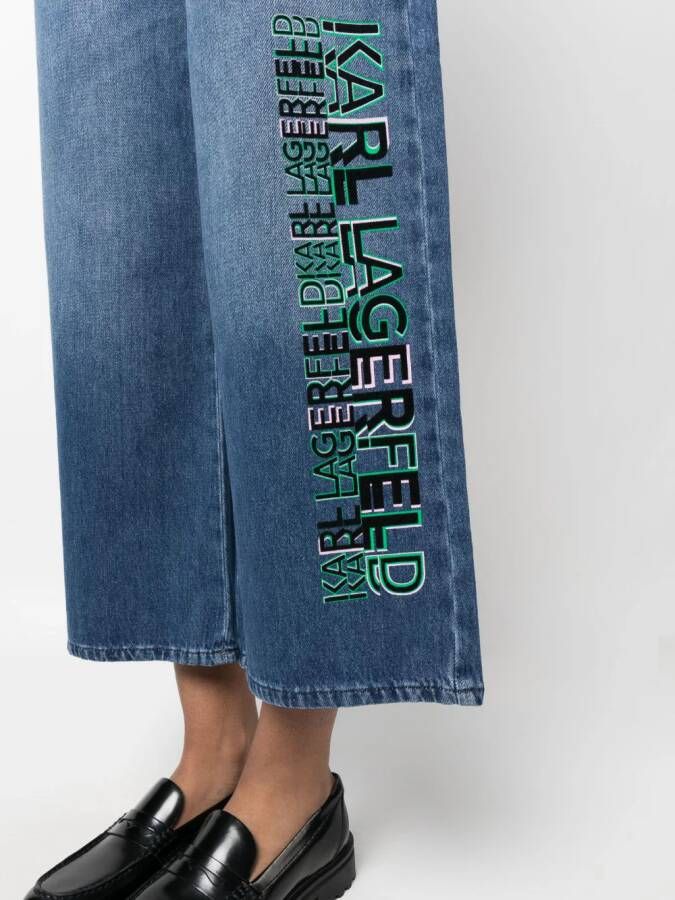 Karl Lagerfeld Jeans met wijde pijpen Blauw