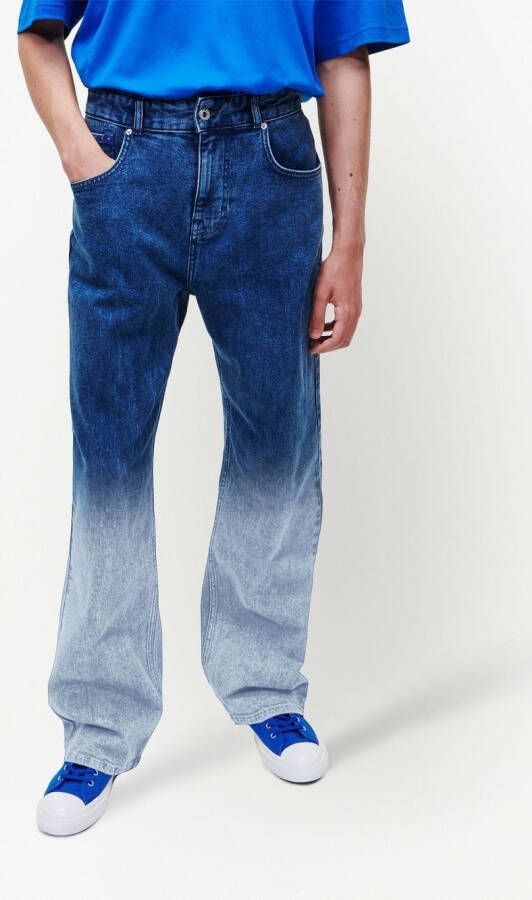 Karl Lagerfeld Jeans Straight jeans met ombré-effect Blauw