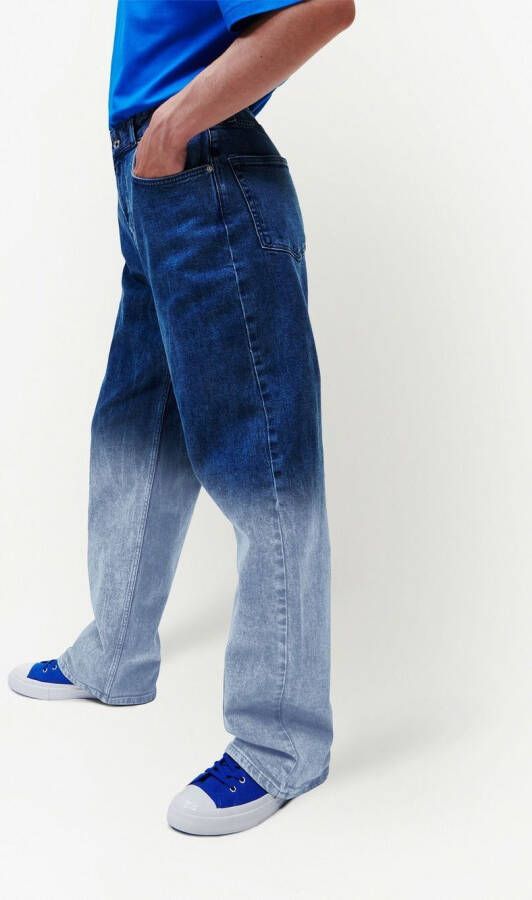 Karl Lagerfeld Jeans Straight jeans met ombré-effect Blauw