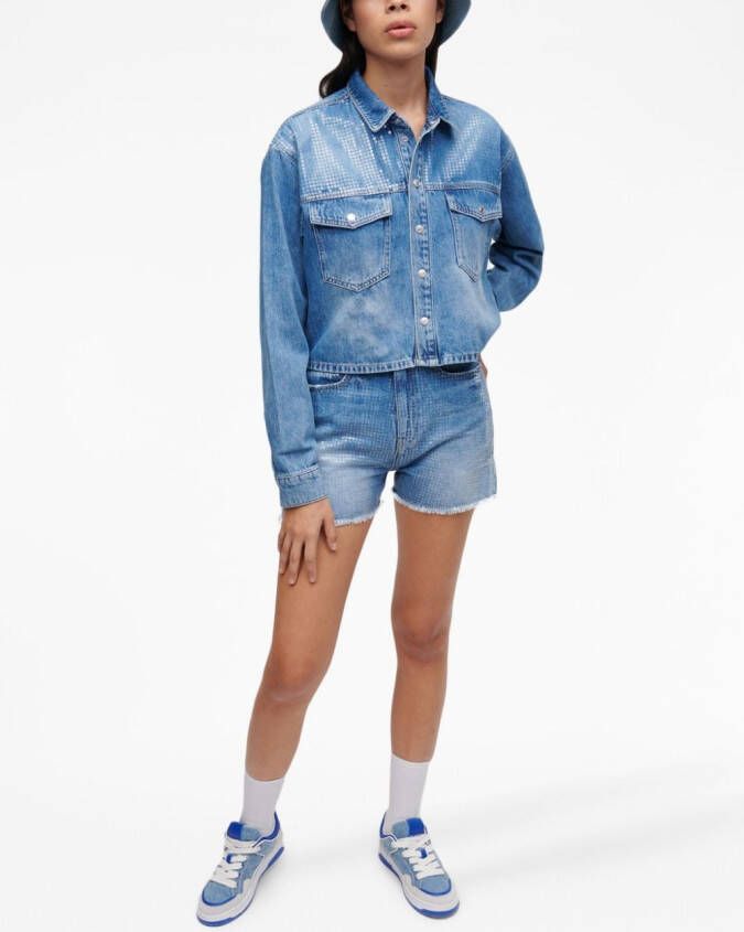 Karl Lagerfeld Jeans Shorts verfraaid met pailletten Blauw