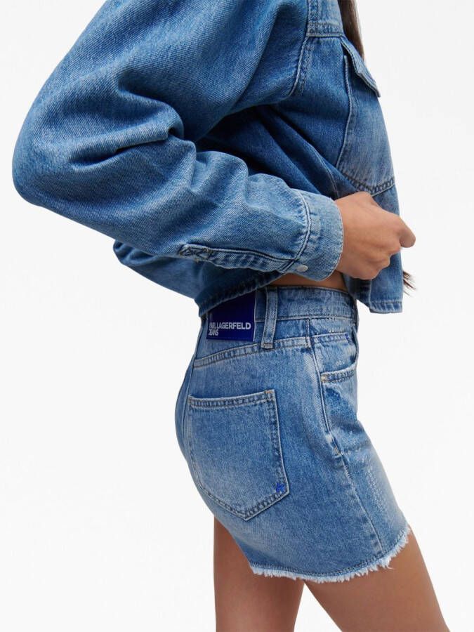 Karl Lagerfeld Jeans Shorts verfraaid met pailletten Blauw
