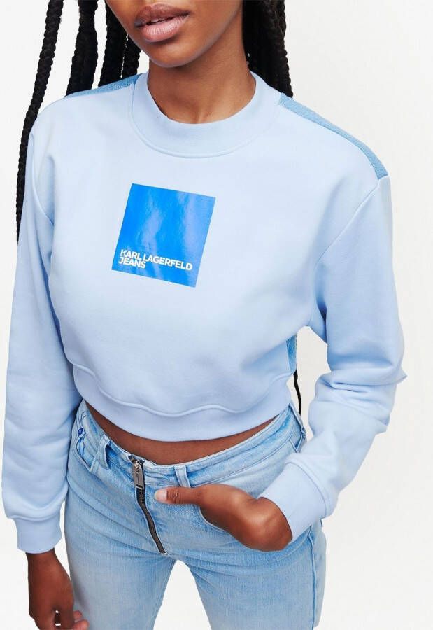 Karl Lagerfeld Jeans Sweater met logoprint Blauw