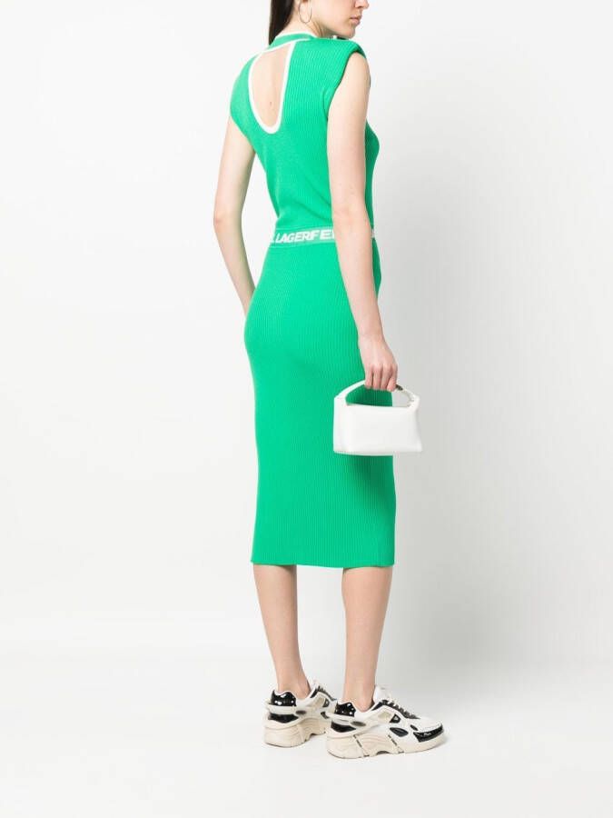 Karl Lagerfeld Jurk met logoband Groen