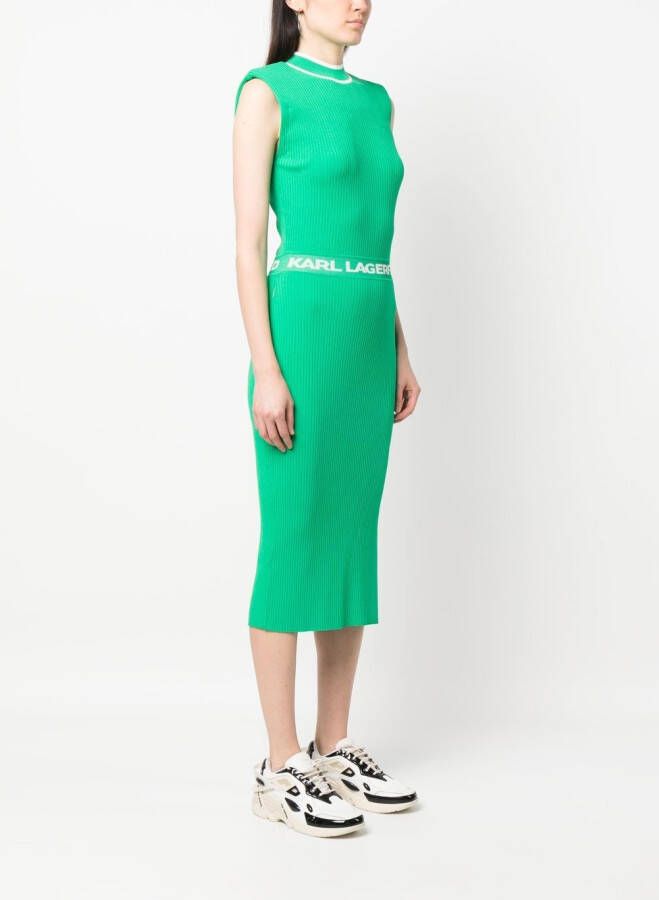 Karl Lagerfeld Jurk met logoband Groen