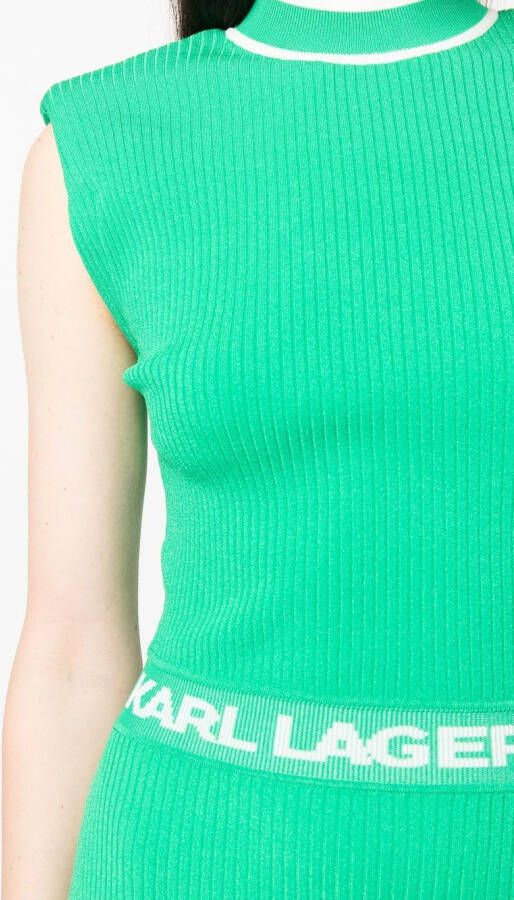 Karl Lagerfeld Jurk met logoband Groen